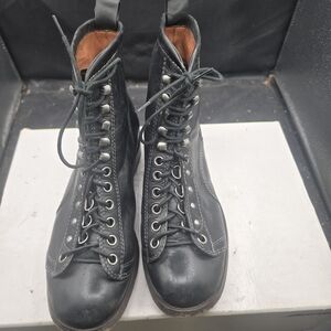 Stylish Black Lace-Up Ankle Boots